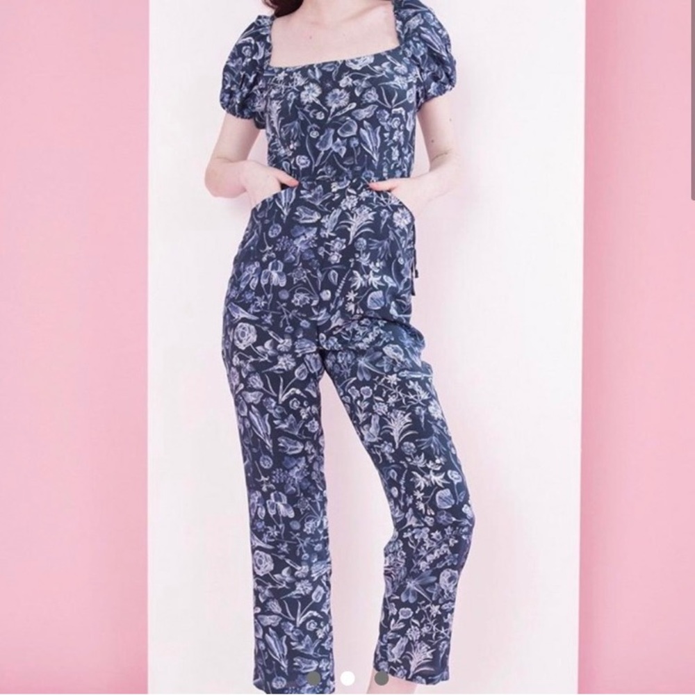 Samantha Pleet Botanical Print Jumpsuit